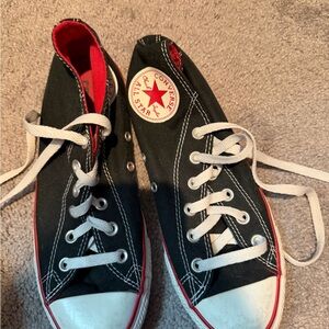 Converse Women's Black and Red Canvas Sneakers